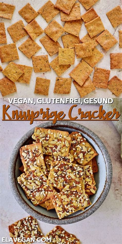 Cracker Rezept Knabbergebäck selber machen Elavegan