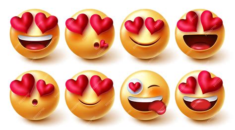 Premium Vector Emojis Valentines Lovely Character Vector Set Emoji