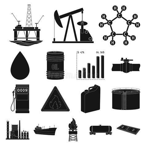 Cones Pretos Da Ind Stria Petroleira Na Cole O Do Grupo Para O