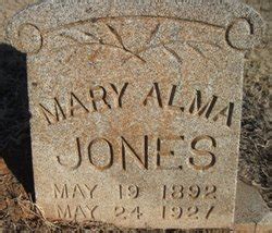 Mary Alma Klutts Jones M Morial Find A Grave