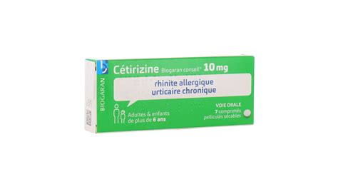 C Tirizine Mg Rhinite Allergique Urticaire