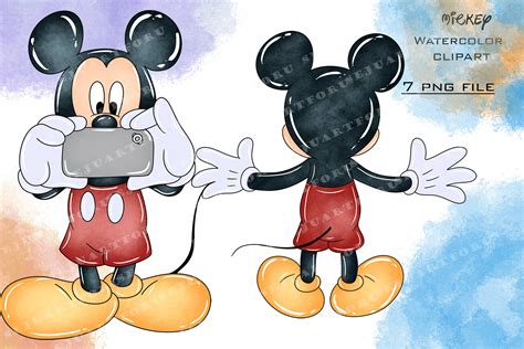 Mickey Mouse Clipart Mickey Watercolor Watercolor Mickey Etsy Australia