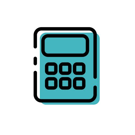 Cute Turquoise Calculator Icon Flat Design For App Label Vector