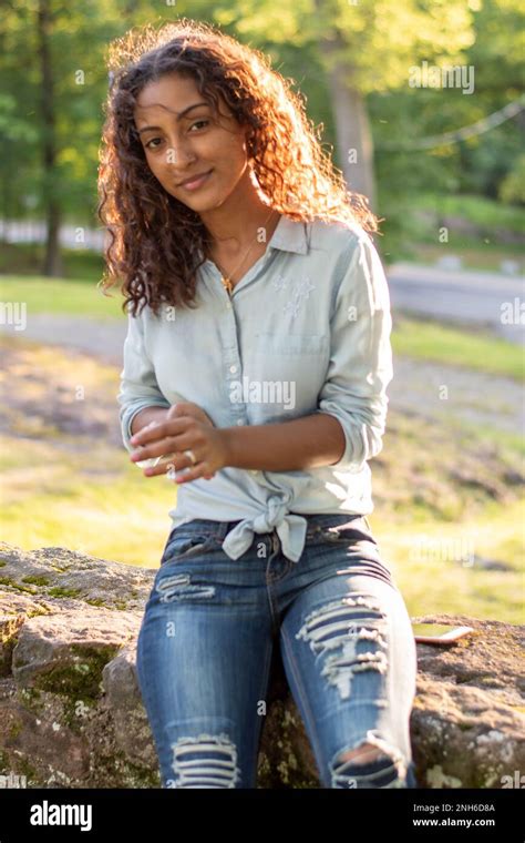 Beautiful Afro Latina Woman Portraits Stock Photo Alamy