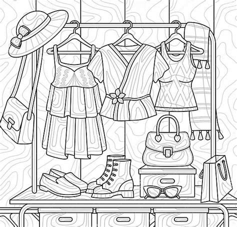 Design for coloring book stock image. Image of outfit - 251417125