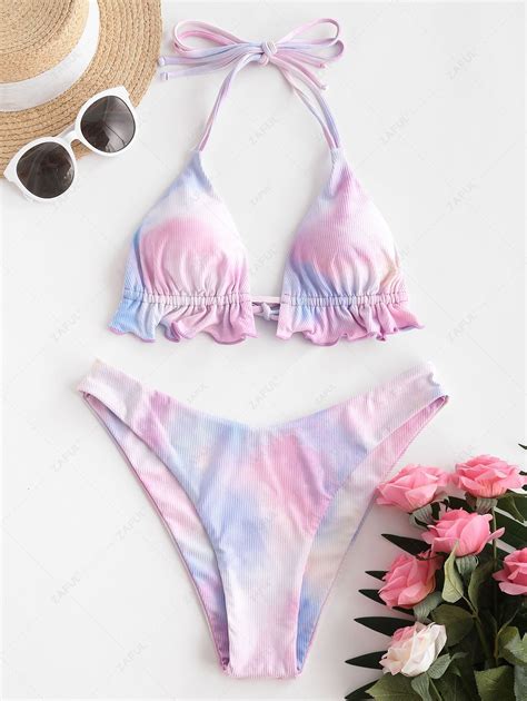 Damen Bikinis Bikini Sets Zaful Cabbage Bikini Badeanzug Mit Hohem