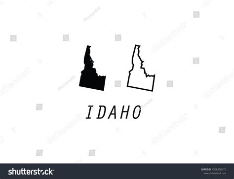 Idaho Outline Map State Shape Usa Stock Vector (Royalty Free) 1206308071