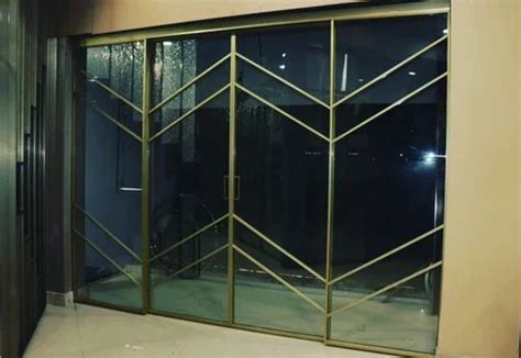 Glass And Aluminum Frame Partition Slim Profile Sliding Door For Hotel