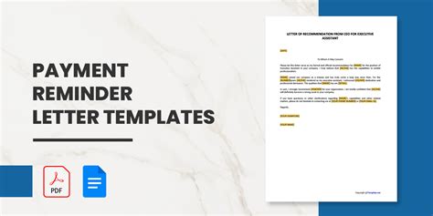 15 Payment Reminder Letter Templates PDF Google DOCS Apple Pages