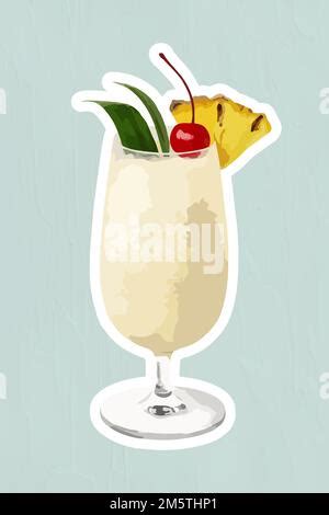 Vectorized Pineapple Sticker With White Border Design Resource Stock