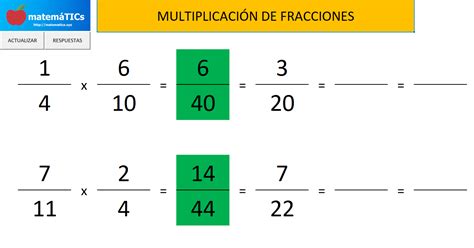 Multiplicación de Fracciones MatemáTICs