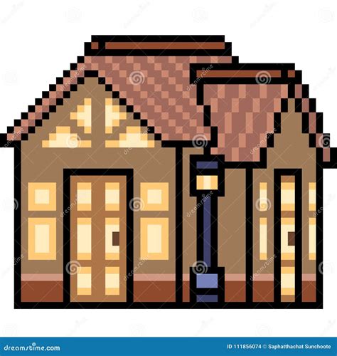 Vector Pixel Art House Stock Vector Illustration Of Pixel 111856074