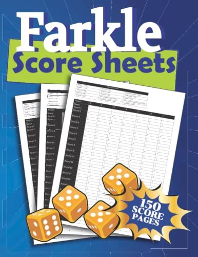 Farkle Score Sheets Large Score Cards Game Pads For Farkle