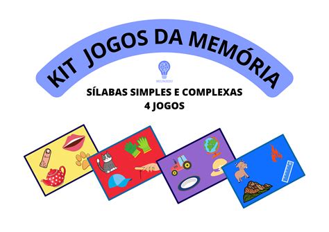 KIT JOGOS DA MEMÓRIA SÍLABAS SIMPLES E COMPLEXAS NeuroEdu