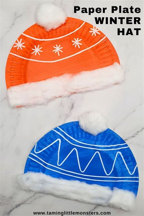 Easy Paper Plate Winter Hat Craft for Kids