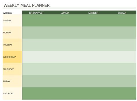 Excel Template For Meal Planner ~ Excel Templates