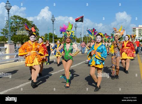 Teenagers parading during the carnival in Ponce, Puerto Rico. US ...