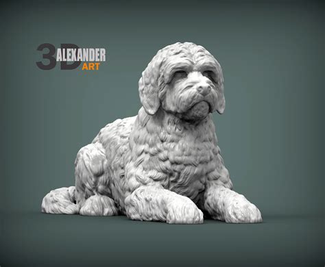 Stl File Goldendoodle Lies 3d Printed Model 🐕・model To Download And 3d