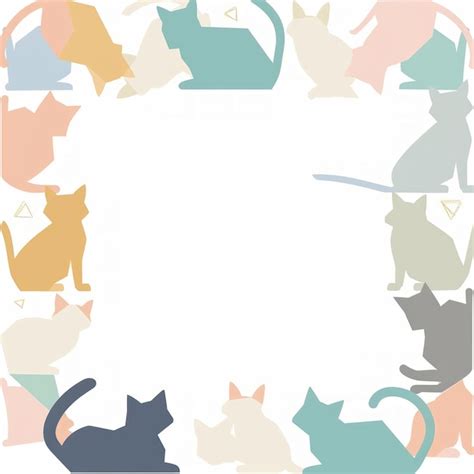 Geometric Cat Border Design With A White Center For Text Premium Ai