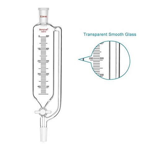 Stonylab Pressure Equalizing Graduated Addition Funnel Borosilicate