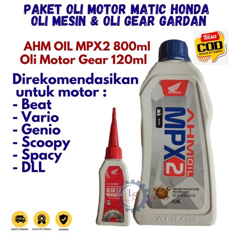 Jual Paket Oli Motor Honda Mpx Oli Gear Ahm Honda Matic Sesuai