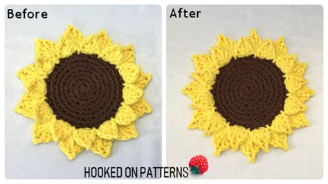 Fun Summer Sunflower Coasters Free Crochet Pattern Hooked On Patterns