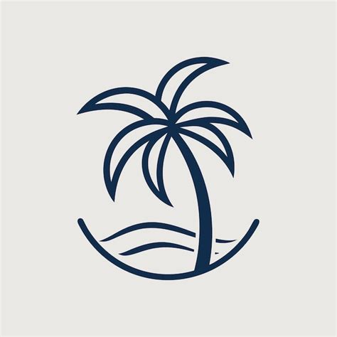 Premium Vector Palm Tree Line Art Logo Design Concept