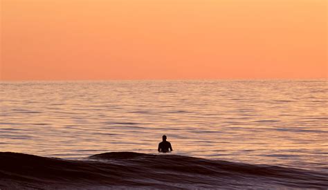 3678x2136 Surfer Wade Ripple Sea Water Person Dusk Surf Orange