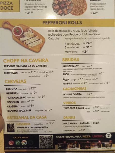 Menu Em Massa Na Caveira Pouso Alegre Restaurante Pouso Alegre