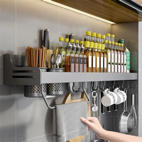 Wall Montado Cozinha Organizador Prateleira Spice Rack De Armazenamento