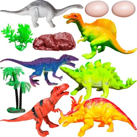 Set Dinosaurios De Goma Grandes Juguete Regalo Bolsa X