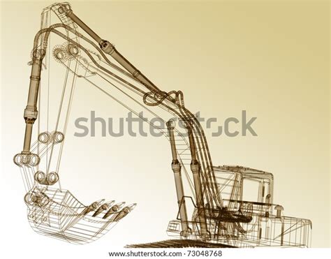 3d Model Excavator Stock Illustration 73048768 Shutterstock