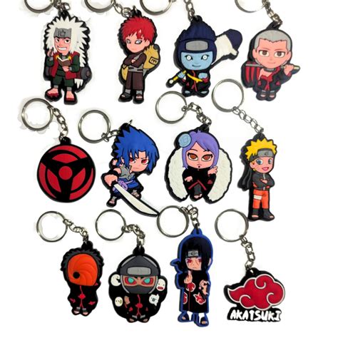 Chaveiro Personalizado Emborrachado Em Relevo Akatsuki Naruto