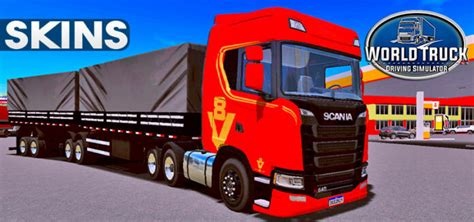 Skins Scania S Vermelha Faixas V8 No Bitrem Preto Rodrigo Games