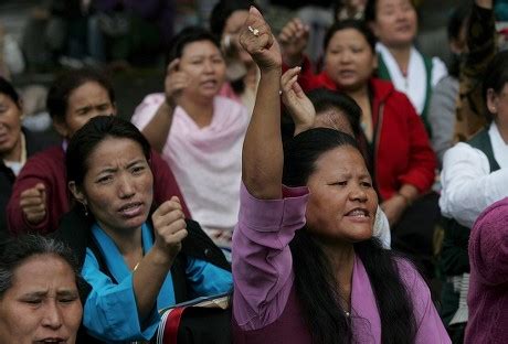 Members Tibetan Womans Association During Rally Editorial Stock Photo