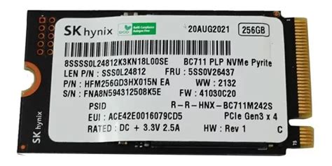 Disco sólido interno SK hynix BC711 256GB MercadoLibre