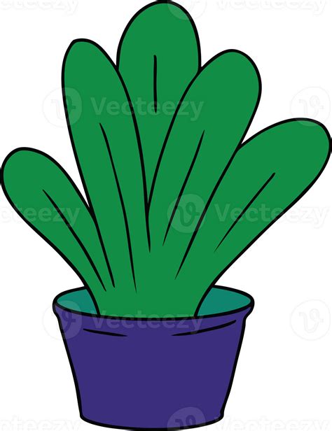 Hand Drawn Cartoon Doodle Of A Green Indoor Plant 44913002 Png