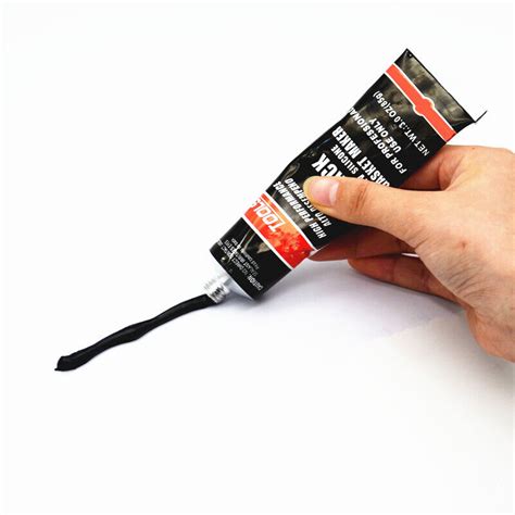 2 Pcs High Temp Safe Silicone Sealant Adhesive Black Glue Car Metal ...