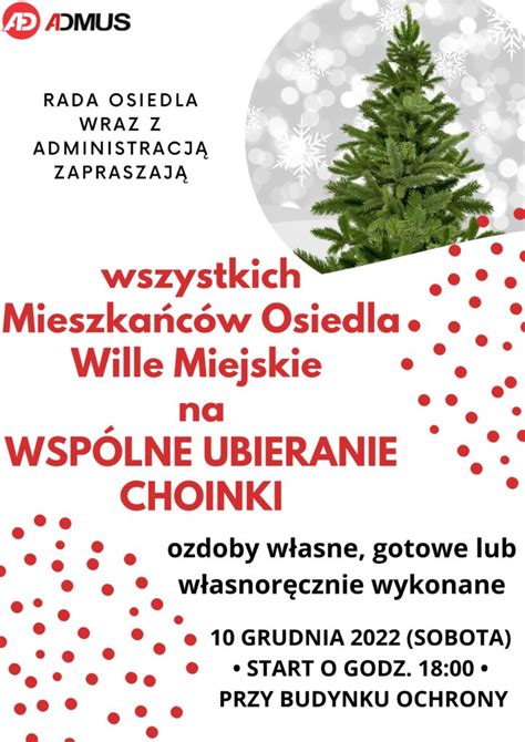 Zaproszenie na wspólne ubieranie choinki Klasyków II Wille Miejskie