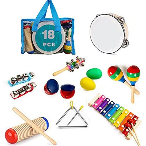 MAXZONE Juego de instrumentos musicales para niños 12 piezas