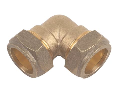 Flomasta Brass Compression Equal 90 Elbows 22mm 2 Pack Screwfix