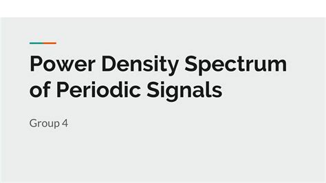 Power Density Spectrum Ppt