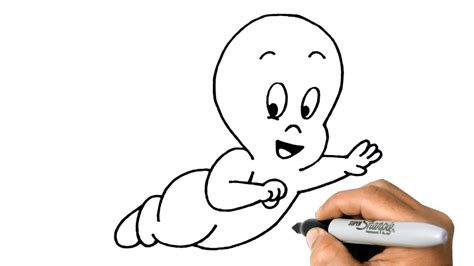 How To Draw Casper The Friendly Ghost Easy Step By Step Youtube