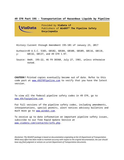 DOCX 49 CFR Part 195 Transportation Of Hazardous Liquids By