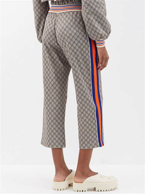 Gucci Gucci X Pikarar Kawaii Embroidered Gg Canvas Trousers In Brown Endource