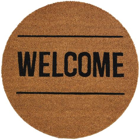 Tapis Coco Rond Welcome Beige 60x60 Ep 15mm Leroy Merlin