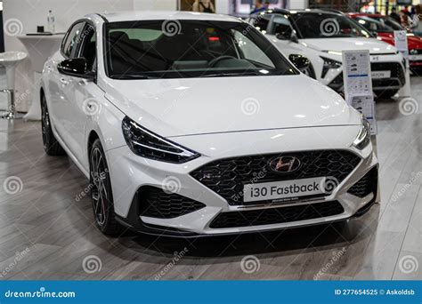 Hyundai I30 Fastback Premiere At A Motor Show Model 2023 Front View