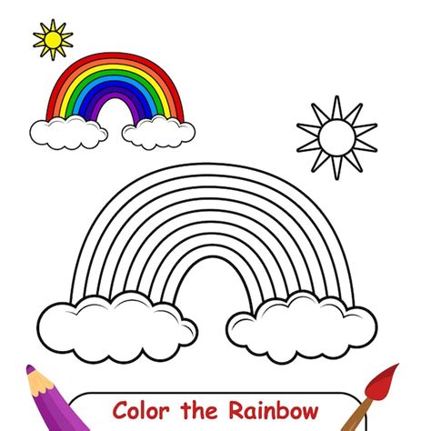 Premium Vector | Coloring book for kids, Rainbow vector graphics