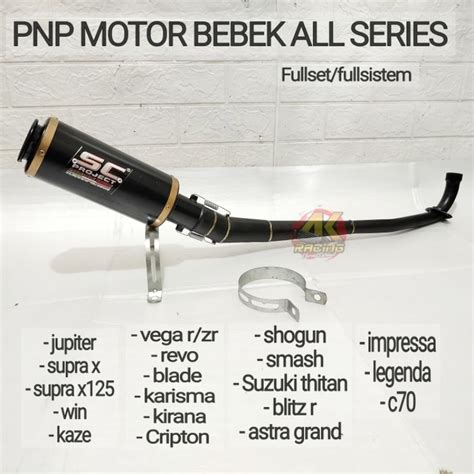 Jual Knalpot Racing SC PROJECT FULL HITAM Supra Jupiter Revo Blade