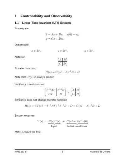 Controllability And Observability